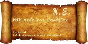 Mészáros Edvárd névjegykártya